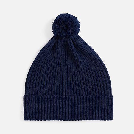 Шапка Catch Match с помпоном, темно-синяя