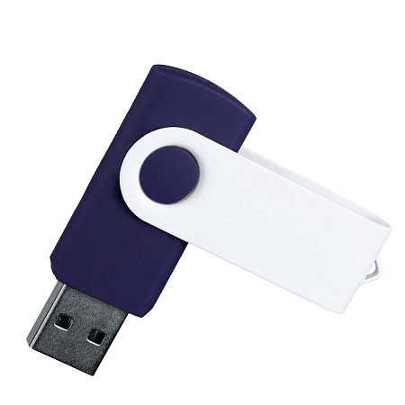 Флешка TWIST WHITE COLOR Темно-синяя с белым 4015.14.07.16ГБ3.0