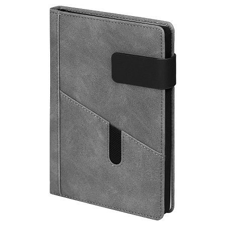 Ежедневник Smart New York Suede А5, черный, недатированный, в твердой обложке с поролоном, в подарочной коробке