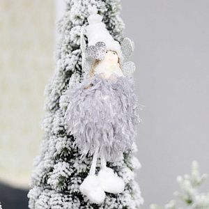 Новогоднее украшение рождественский ангел Беатриче, серый