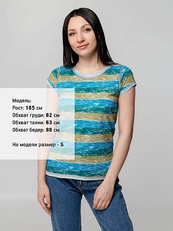 Футболка женская Rayet Lady двусторонняя, голубая с зеленым, размер S