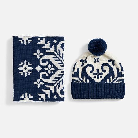 Шапка Wintertude, синяя с белым