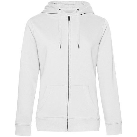 Толстовка на молнии с капюшоном женская Queen, белая, размер XS