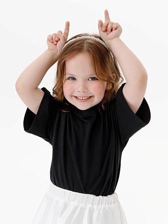 Футболка детская оверсайз Teezer, черная, размер 8 лет (122-128 см)