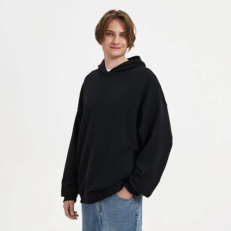 Худи оверсайз унисекс FUSION, черный, размер XS/S