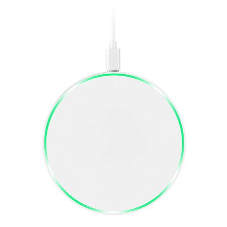 Беспроводное зарядное устройство с подсветкой 15W Auris, белое