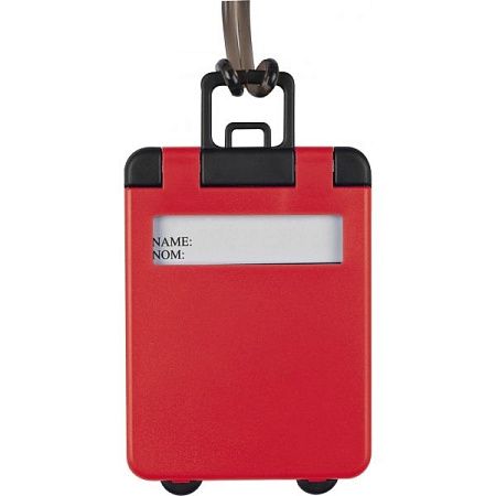 Бирка багажная пластиковая, красная