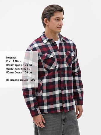 Куртка-рубашка оверсайз унисекс Noah, бордовая, размер XL/2XL