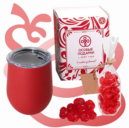 Подарочный набор "Вишневая страсть": кофер, вишня, коробка