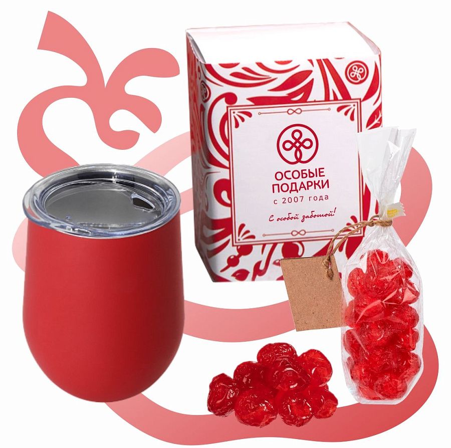 Подарочный набор "Вишневая страсть": кофер, вишня, коробка