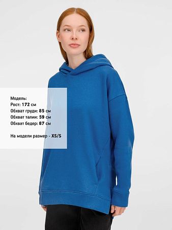 Худи оверсайз унисекс Tolla, синее (джинс), размер XS/S
