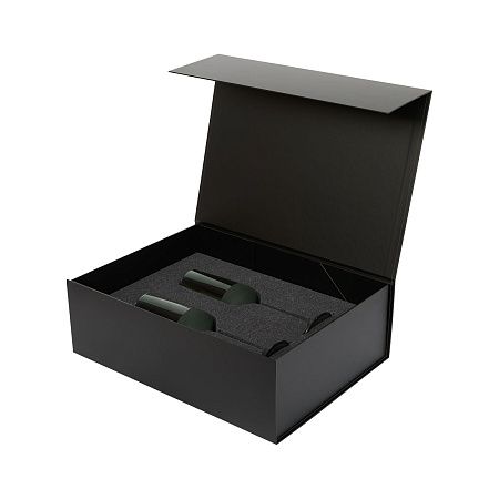 Подарочный набор 2 бокала для шампанского Emerald в черной коробке