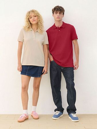 Рубашка поло унисекс Pacific, розовая (лососевая), размер M