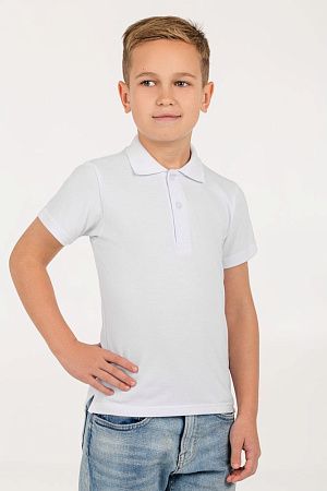 Рубашка поло детская Virma Kids, белая, размер 8 лет (118-128 см)