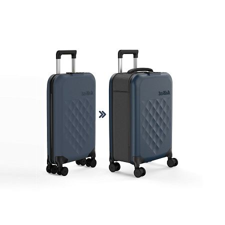 Чемодан складной Rollink Vega 360 55x40x20 см, 4 колеса, серо-синий