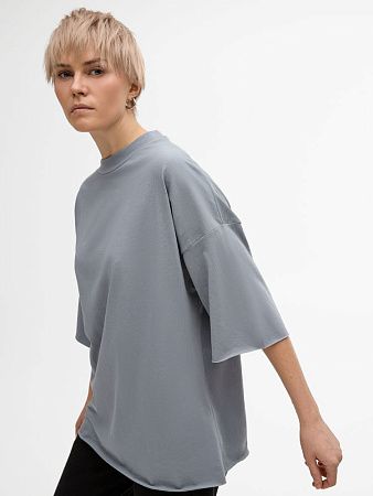 Футболка унисекс оверсайз T1, серая, размер XL/2XL