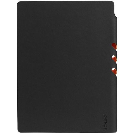 Ежедневник Flexpen Black, недатированный, черный со светло-оранжевым
