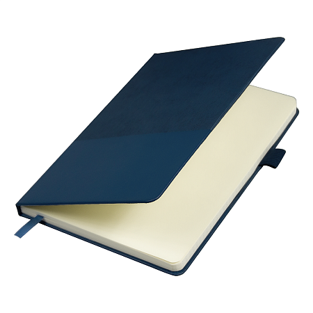 Блокнот А5 Burnie, в твердой обложке c резинкой и петлей для ручки в линейку, черный