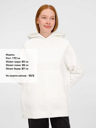 Худи унисекс оверсайз Easy Street, молочно-белое, размер M/L