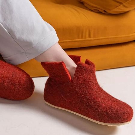 Домашние валенки Wild, красно-коричневые (терракот), размер 41