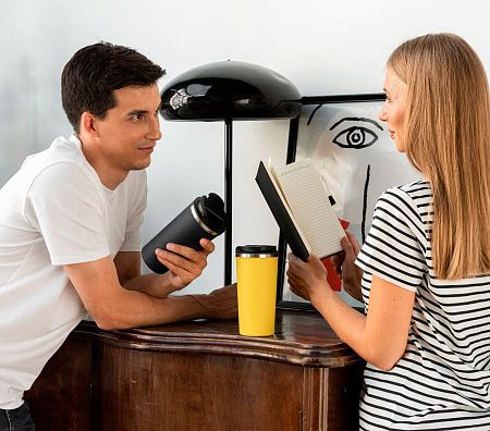 Термокружка вакуумная Палермо (Palermo), серая, матовая поверхность