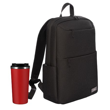 Подарочный набор Palermo, Forst, черный/красный (рюкзак, термокружка)