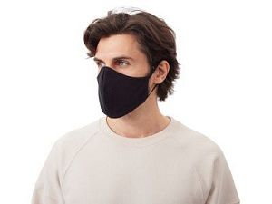 Маска для лица многоразовая с фиксаторами, цвет: черный