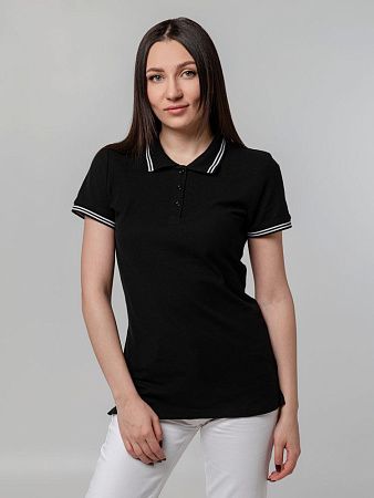 Рубашка поло женская Virma Stripes Lady, черная, размер XXL