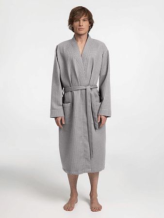 Халат вафельный Kimono, светло-серый, размер XL/2XL
