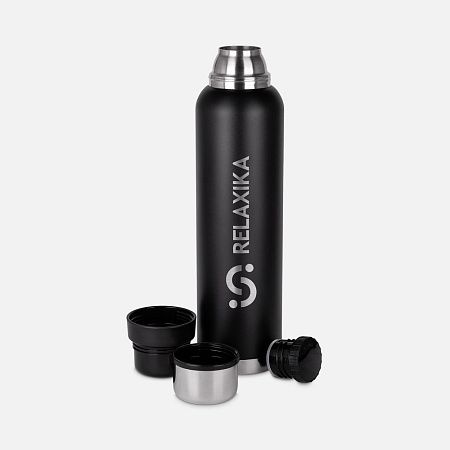 Термос Relaxika 1600 со стикерпаком, черный