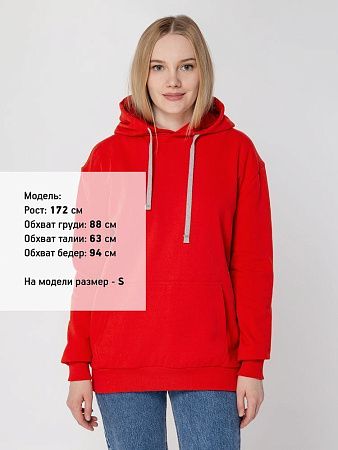 Толстовка с капюшоном Unit Kirenga Heavy, красная, размер XS