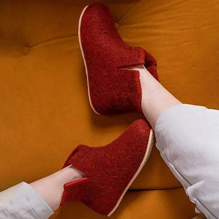 Домашние валенки Wild, красно-коричневые (терракот), размер 41