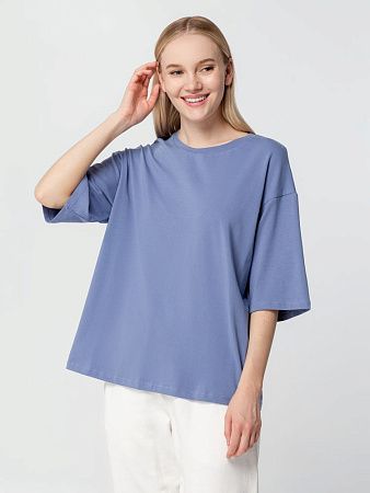 Футболка унисекс оверсайз Street Vibes, синяя (лавандовая), размер M/L