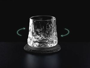 Вращающийся бокал для виски на сланцевом костере «Bromo»
