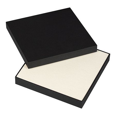 Коробка подарочная, размер 16*14*2 см, Solution Superior Linen, черная, бежевый ложемент под индивидуальную вырубку