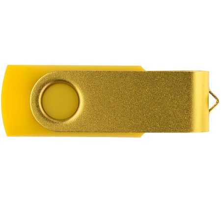 Флеш накопитель USB 2.0 Twister 16GB, пластик Софт Тач/металл, желтый/желтый