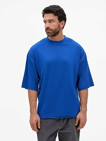 Футболка унисекс оверсайз T1, синяя, размер M/L