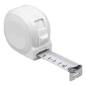 Рулетка Tools Standart, 5 метров, белая, пластиковая, с ремешком