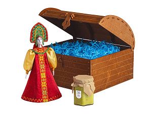 Подарочный набор: кукла фарфоровая, крем-мёд с лаймом и имбирем