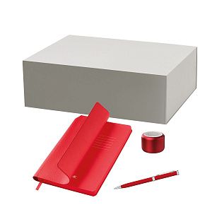 Подарочный набор Пассион, Молто (Passion, Molto), красный (колонка, ежедневник, ручка)