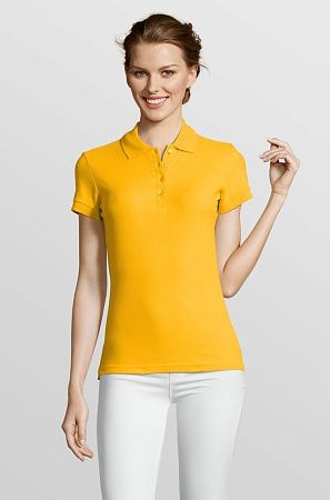 Рубашка поло женская People 210, желтая, размер S