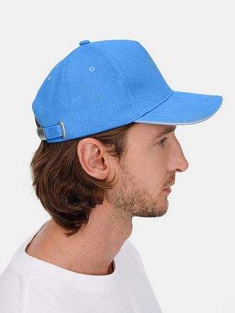 Бейсболка Classic 2.0, синяя с белым кантом