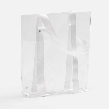 Шопер Clear Fest, ver.2, прозрачный с белыми ручками