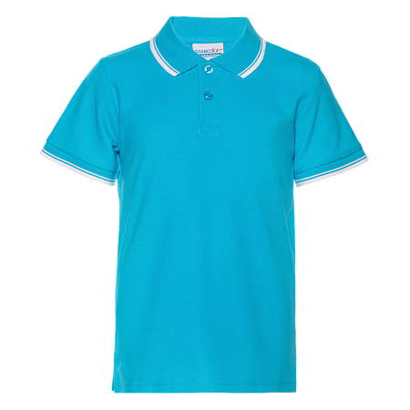 Рубашка поло детская STAN с окантовкой хлопок/полиэстер 185, 04TJ, Бирюзовый,  (32)  (6 лет)