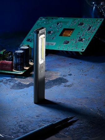 Фонарик-факел аккумуляторный Wallis с магнитом, серый