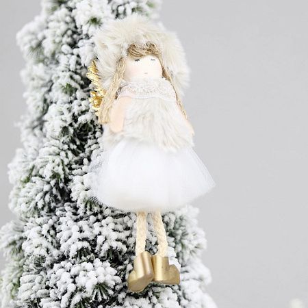 Новогоднее украшение рождественский ангел Бэгис, белый