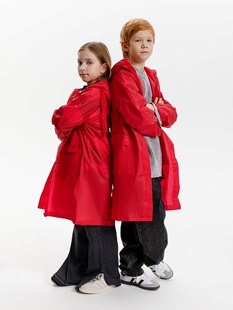 Дождевик детский RainDrop Kids, красный, размер 10 лет (130-140 см)