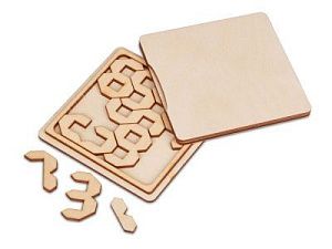 Деревянная головоломка «Цифры», цвет: натуральный