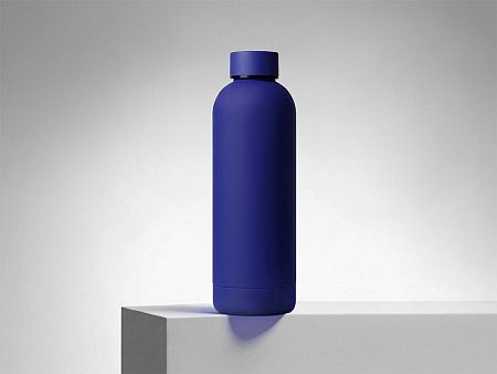 Вакуумная термобутылка с медной изоляцией «Cask», soft-touch, тубус, 500 мл