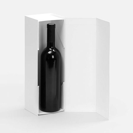 Коробка складная под бутылку Color Jacket Fold, белая